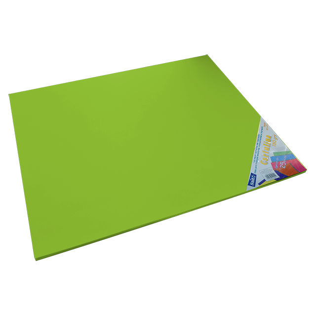 CARTULINA PAQ C/25 C-49 VERDE LIMON 50X65 180 GM