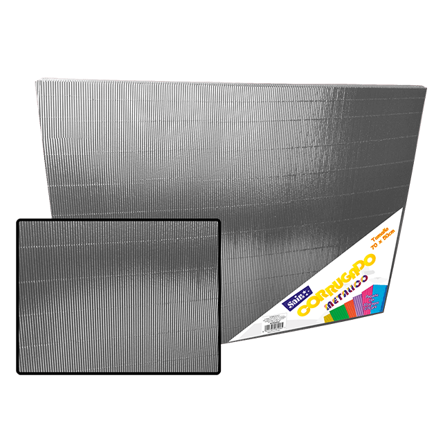 CORRUGADO METALICO 276-MT07 PLATA 50X70 PQT C/10