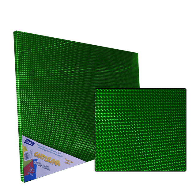 CARTULINA HOLOGRAFICA VERDE 50X65 C/10