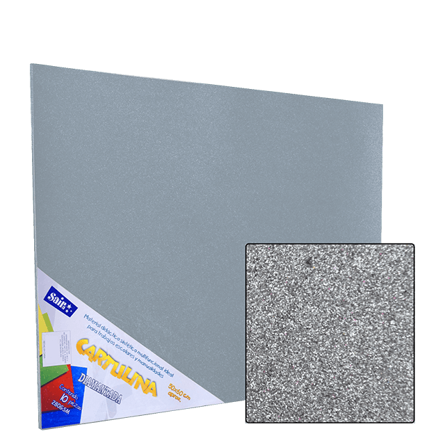 CARTULINA DIAMANTADA 280GRS. PLATA 50X60 C/10