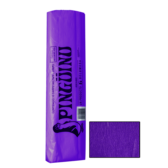 PINGUINO PAPEL CREPE 10 MORADO CAJA C/250