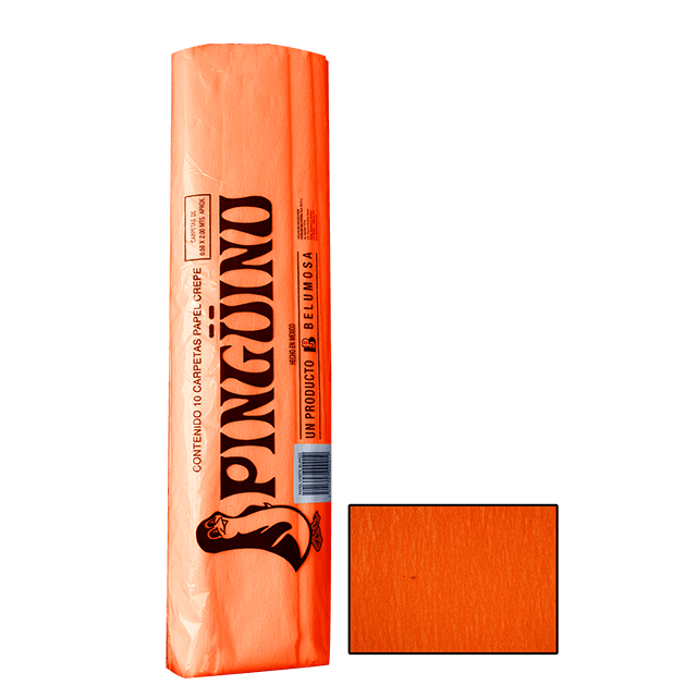 PINGUINO PAPEL CREPE 20 MANDARINA CAJA C/250