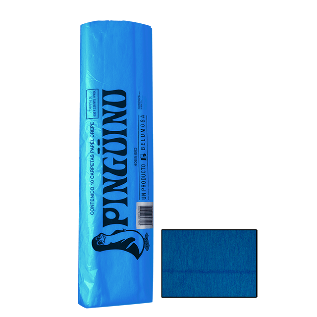 PINGUINO PAPEL CREPE 24 AZUL COBALTO CAJA C/250