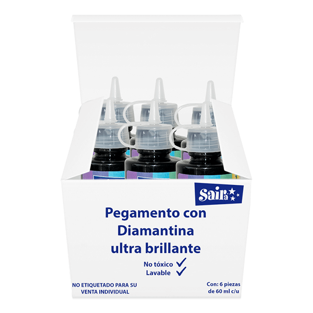 SILICON CON DIAMANTINA #07 NEGRO 60ML CAJA C/6 PZAS