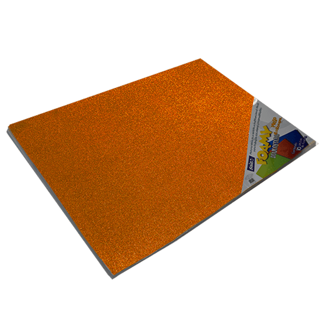 FOAMY DIAMANTADO 43x56  22 NARANJA  PQT C/10
