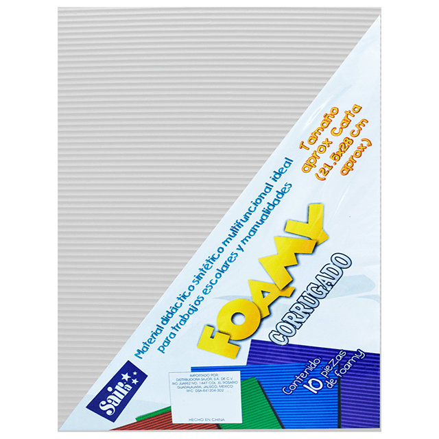 FOAMY CORRUGADO 14 BLANCO T/CARTA PAQ C/10