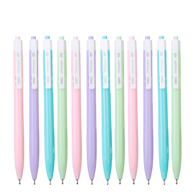 Deli Q03330 Bolígrafo retráctil azul 0.7mm caja c/12 pzas