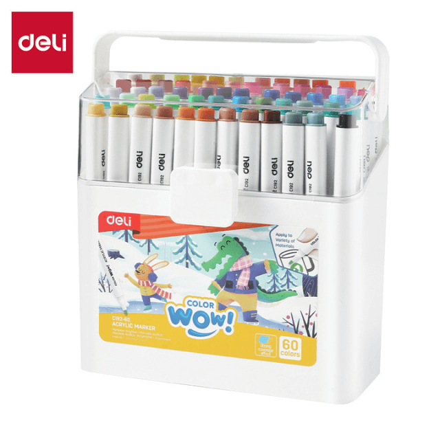 Deli C192-60 Marcador acrílico estuche c/60 pzas