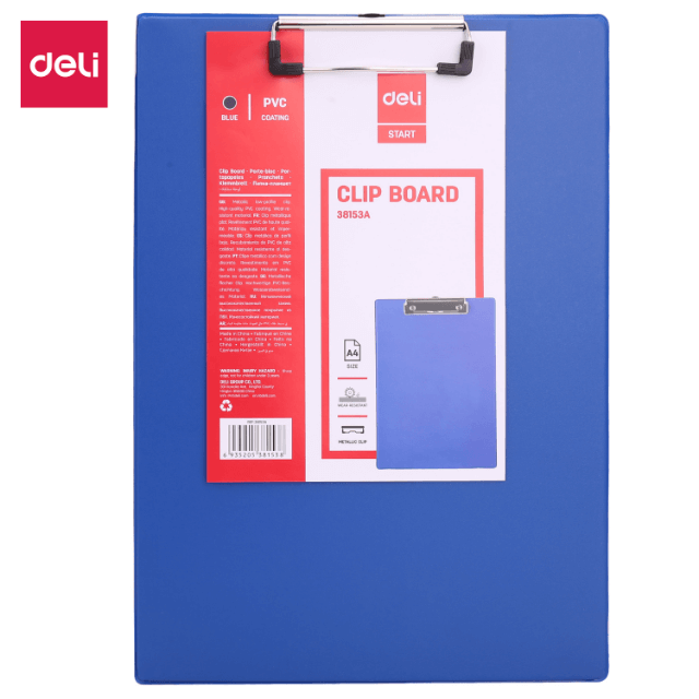 Deli 38153A Tabla portapapeles azul caja c/24 pzas