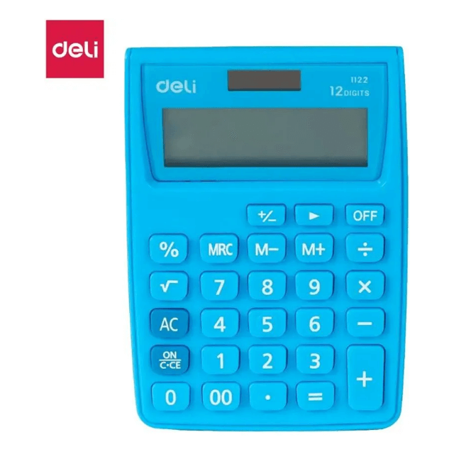 Deli 1122 Calculadora portable azul pza