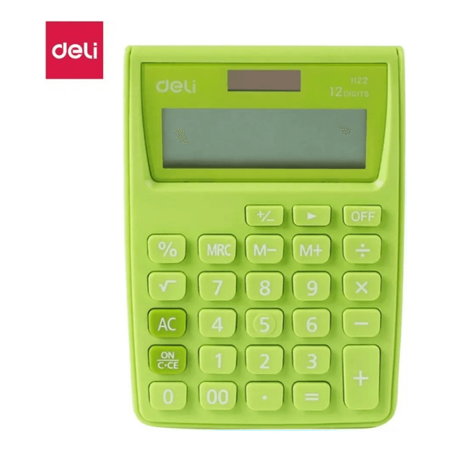 Deli 1122 Calculadora portable verde pza