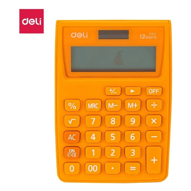 Deli 1122 Calculadora portable naranja pza