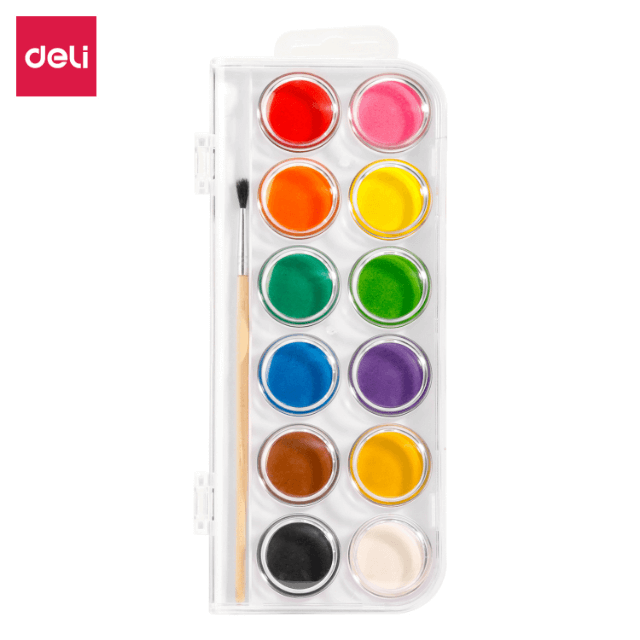 Deli C15-12 Acuarela 12 colores caja c/12 pzas