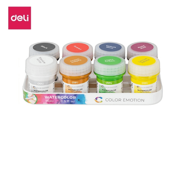 Deli C22-8 Pintura de agua 8 colores inner c/8 cajas