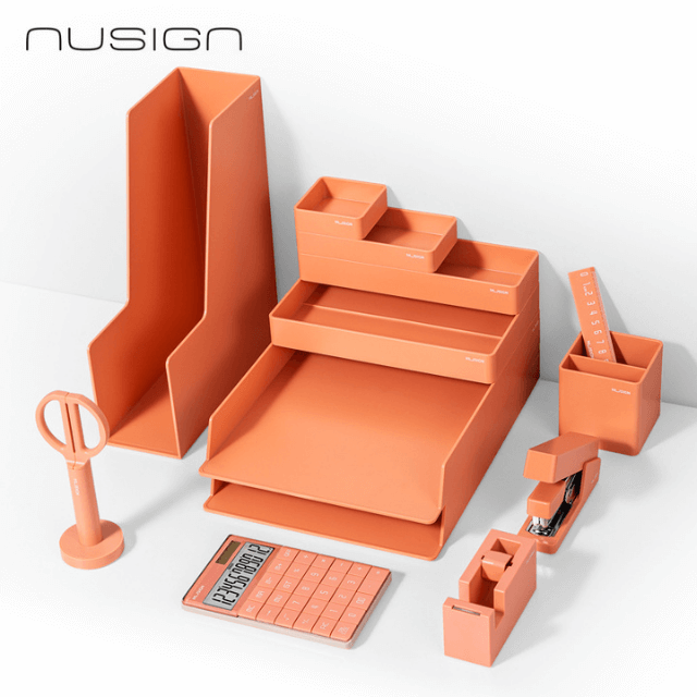 Deli NS003 Set organizador de oficina coral caja c/13 pzas