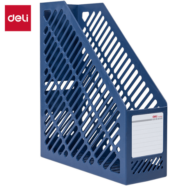 Deli 9842  Revistero plástico azul pza