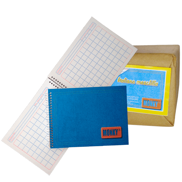 CUADERNO ITALIANO CUADRO ALEMAN 14MM 100 HOJAS PAQ. C/50