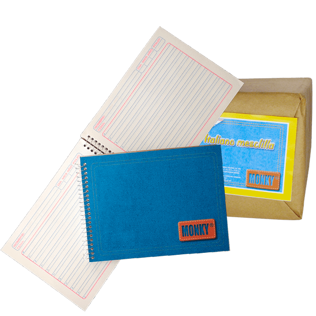 CUADERNO ITALIANO DOBLE RAYA 100 HOJAS PAQ. C/50