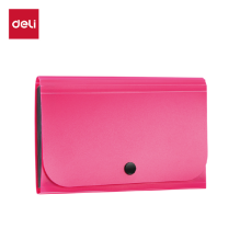 Deli 5561 Carpeta expandible rosa con 13 separadores 17.8×10.5×3cm caja c/24 pzs