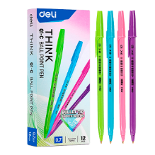 Deli Q1-C Bolígrafo azul 0.7mm caja c/12 pzas