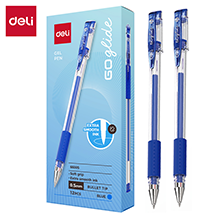 Deli 6600S Bolígrafo de gel azul 0.5mm caja c/12 pzas