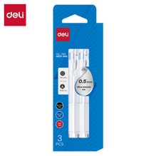 Deli G057-3AS Bolígrafo retráctil de gel negro/azul/rojo 0.5mm blister c/3 pzas