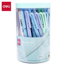 Deli Q107C-BK  Bolígrafo retráctil negro 0.7mm bote c/50 pzas