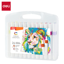 Deli C193-24  Marcador acrílico estuche tipo maletín  c/24 pzas