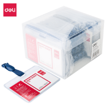 Deli 5752 Portagafete horizontal tira azul caja c/50 pzas