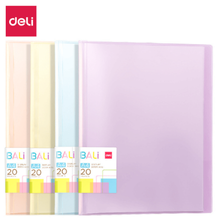 Deli B032 Carpeta para documentos colores pasteles con 20 protectores plásticos A4 caja c/12 pzas