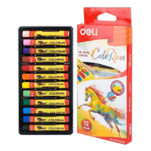 Deli C20200 Crayones pasteles al óleo redondos caja c/12 pzas