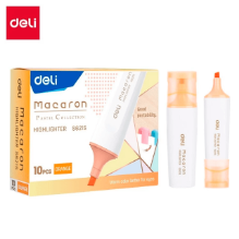 Deli S621S Marcatexto pastel naranja caja c/10 pzas