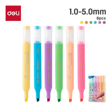 Deli U12-6C Marcatextos pasteles colores surtidos blister c/6 pzas