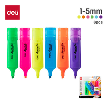 Deli U360 Marcatexto fluorescente colores surtidos 6 pzas caja c/12 blister