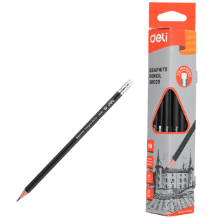 Deli E38029 Lápiz de grafito  diferentes colores HB Caja C/12 pzas