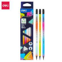 Deli C020-HB Lápiz sin madera colores surtidos HB caja c/12 pzas