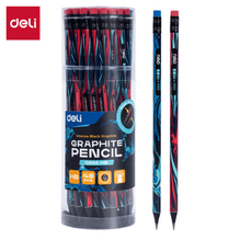 Deli C044-HB Lápiz de grafito negro con diseño brillantes HB bote c/48 pzas