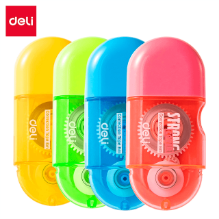 Deli H350 Cinta correctora 5mmx6m colores fluorecsentes caja c/24 pzas