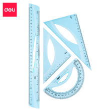 Deli EH13 Juego de geometría grande azul 4 pzas caja c/20 blisters