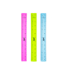 Deli EH21 Regla ultra flexible 30 cm azul/rosa/transparente caja c/48 pzas