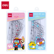 Deli H662 Juego de geometría pequeño azul/rosa 4 pzas caja c/24 blisters