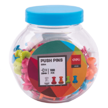 Deli E0054 Pines en bote diferentes colores Bote c/100 pzas