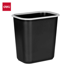Deli PG307 Bote de basura plástico rectangular negro mediano pza