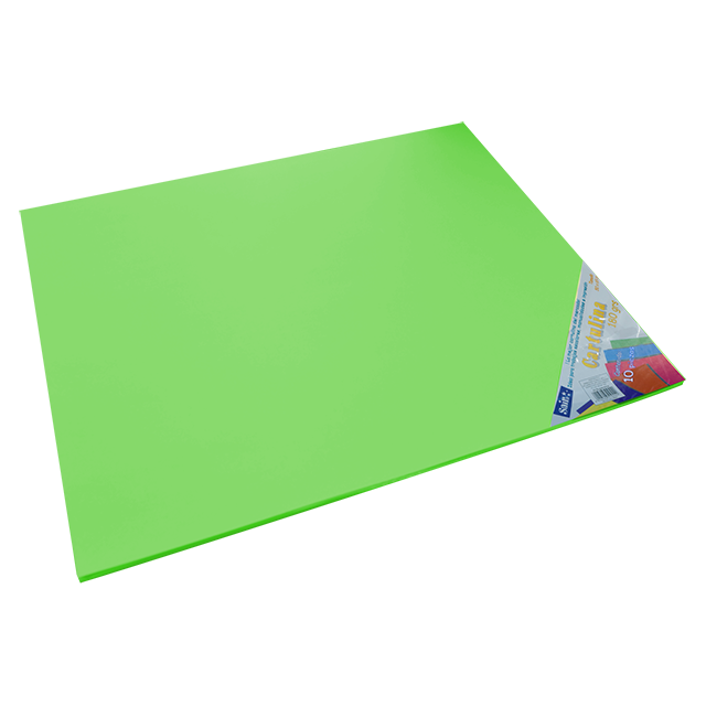 CARTULINA PAQ C/10 C-57 VERDE CLARO 50X65 180 GM