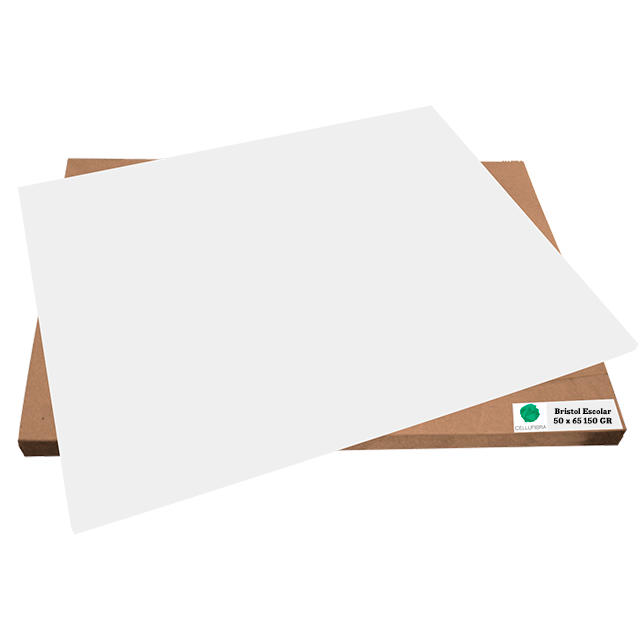 BRISTOL CELLUFIBRA 150 GR 50X65 BLANCO PAQ C/100