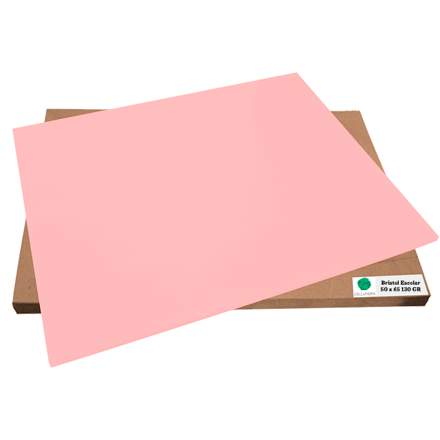 BRISTOL CELLUFIBRA 130 GRS 50X65 ROSA PAQ C/100