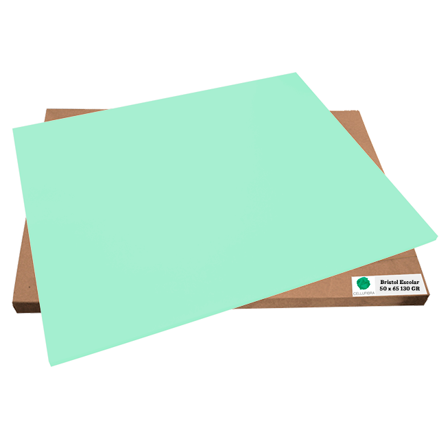 BRISTOL CELLUFIBRA 130 GRS 50X65 VERDE PAQ C/100