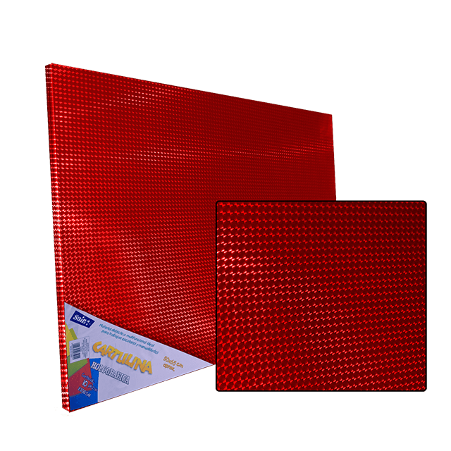 CARTULINA HOLOGRAFICA ROJO 50X65 C/10