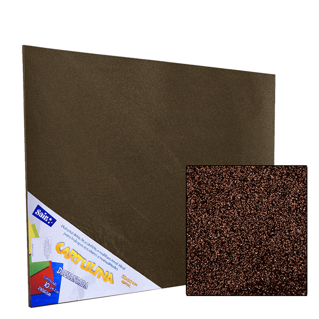 CARTULINA DIAMANTADA 280GRS. CAFE 50X60 C/10