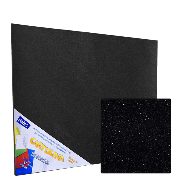 CARTULINA DIAMANTADA 280GRS. NEGRO 50X60 C/10